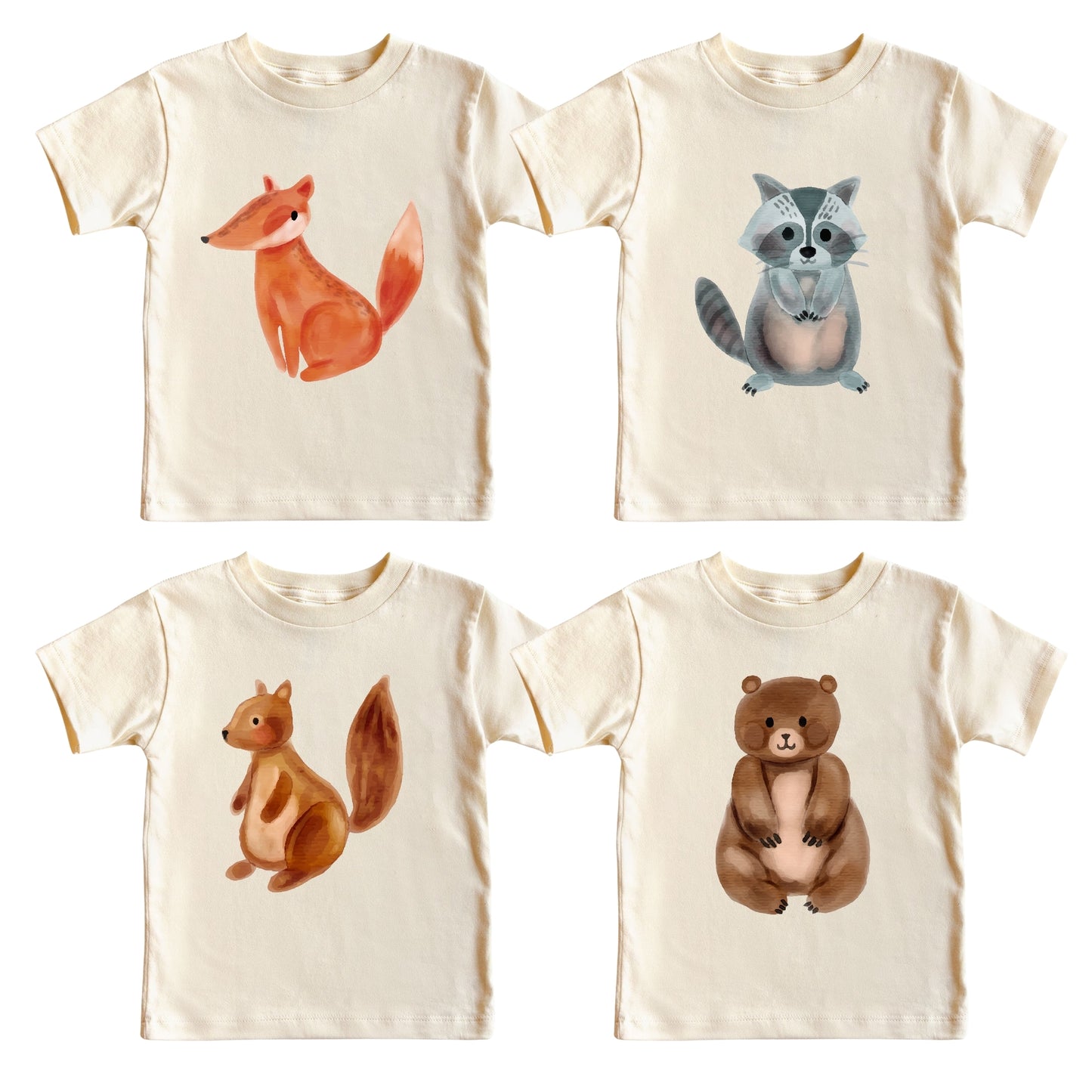 Watercolor Woodland Animals Toddler Shirt, Unisex