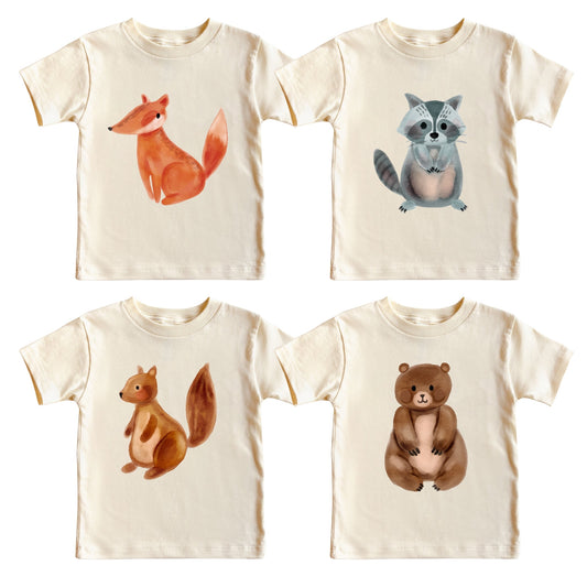 Watercolor Woodland Animals Toddler Shirt, Unisex