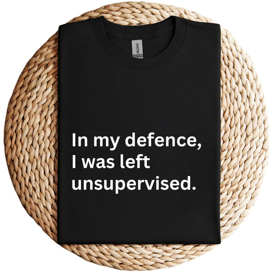 In My Defence, I Was Left Unsupervised. Shirt, Unisex