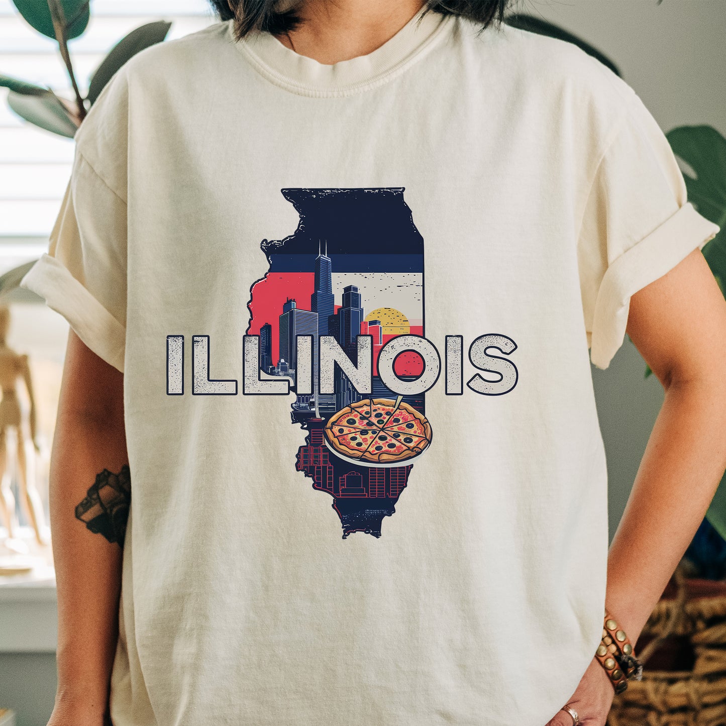 Illinois State Tshirt, Unisex