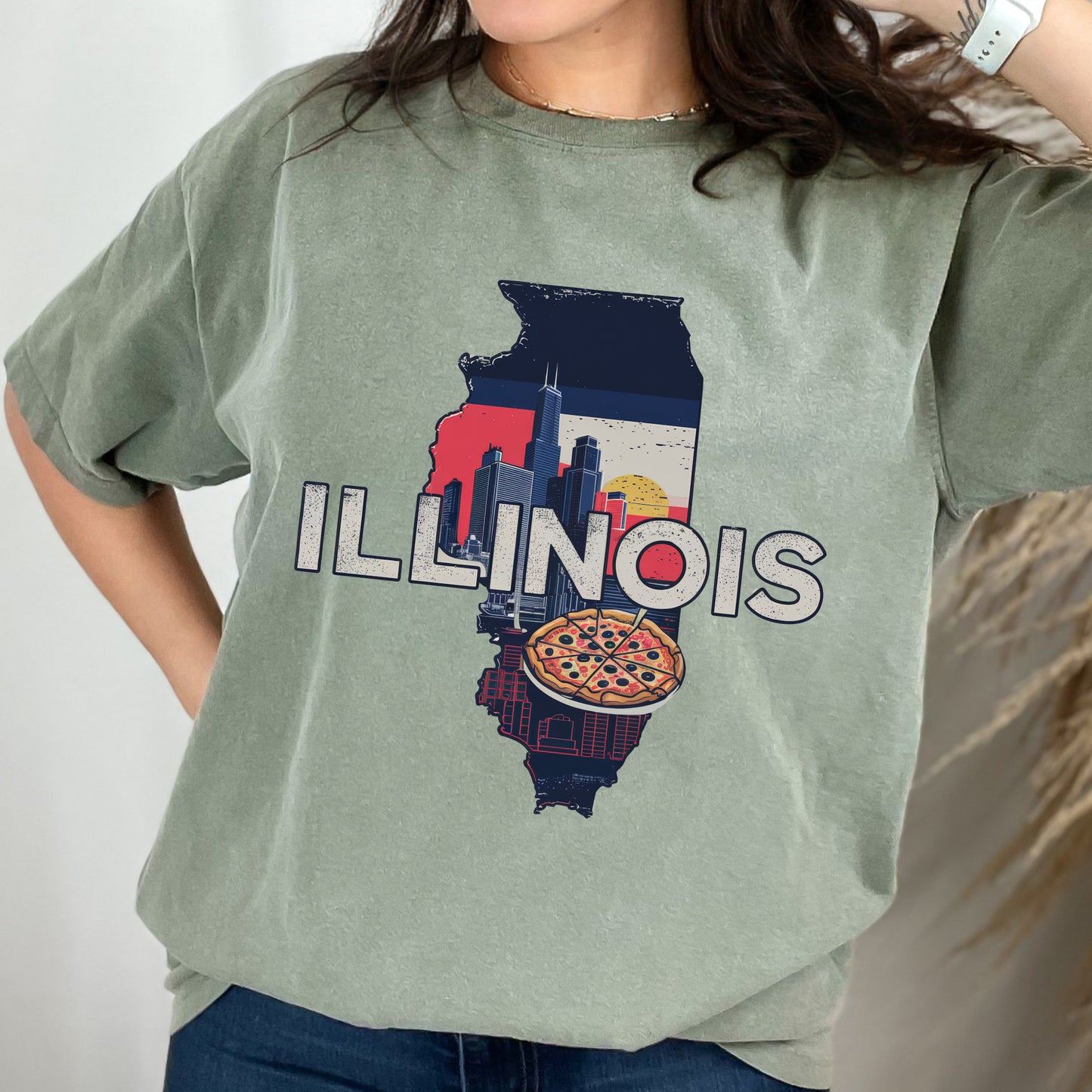 Illinois State Tshirt, Unisex