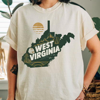 West Virginia State Tshirt, Unisex